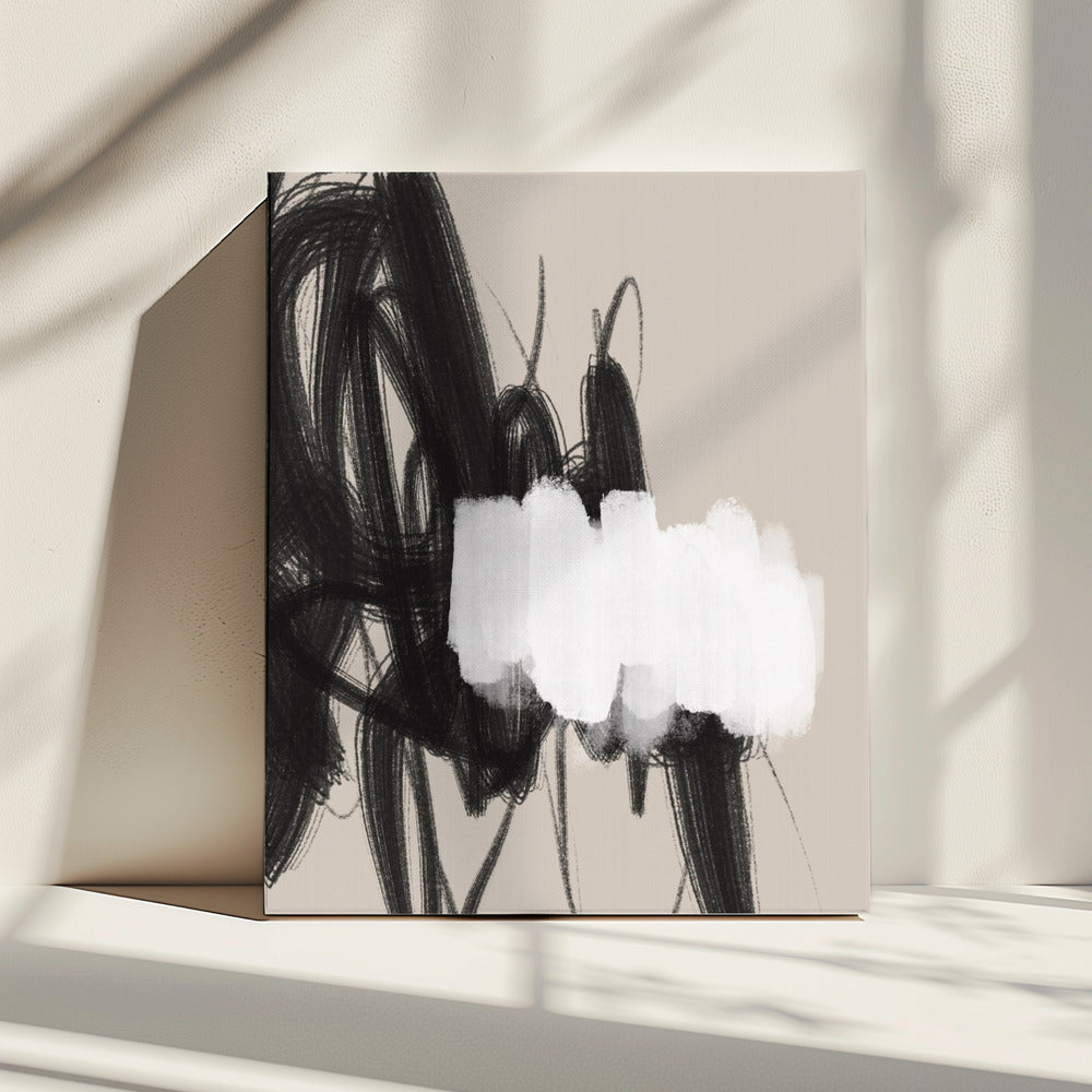Expressive Black and White Brushstrokes | Canvas