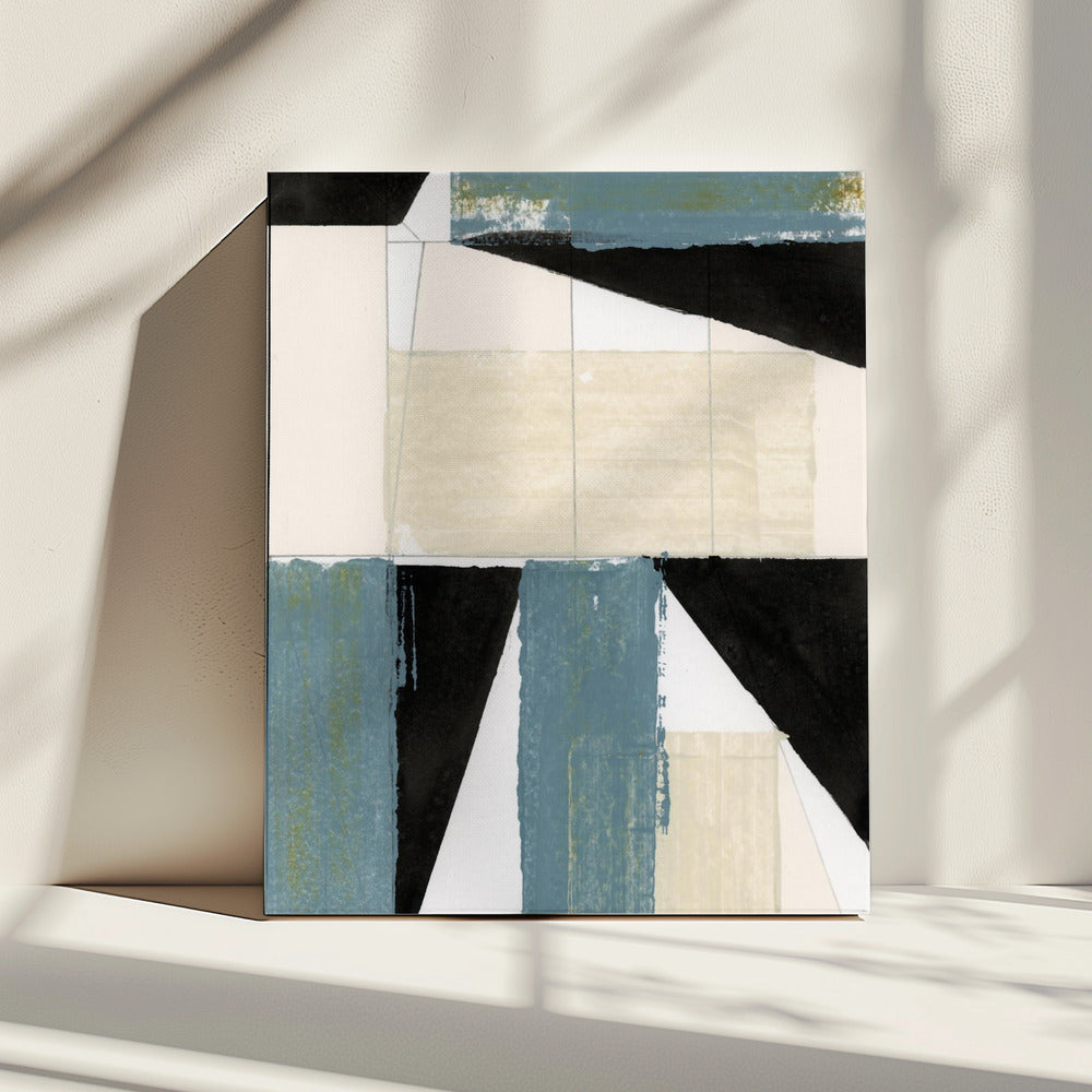 Abstract Blue Shapes No2 Print | Canvas