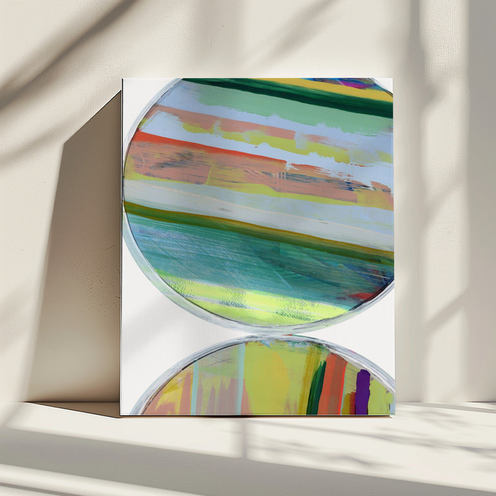 Abstract Stripes & Circles No 1 | Canvas