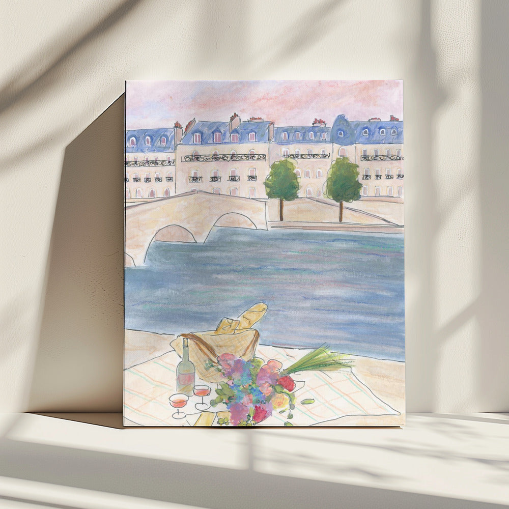 Paris Picnic At the Seine | Canvas