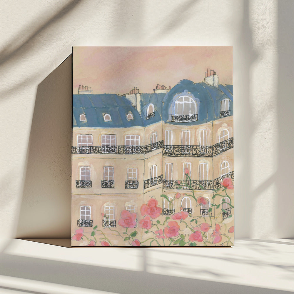 Sunset Over Paris Buildings | Canvas