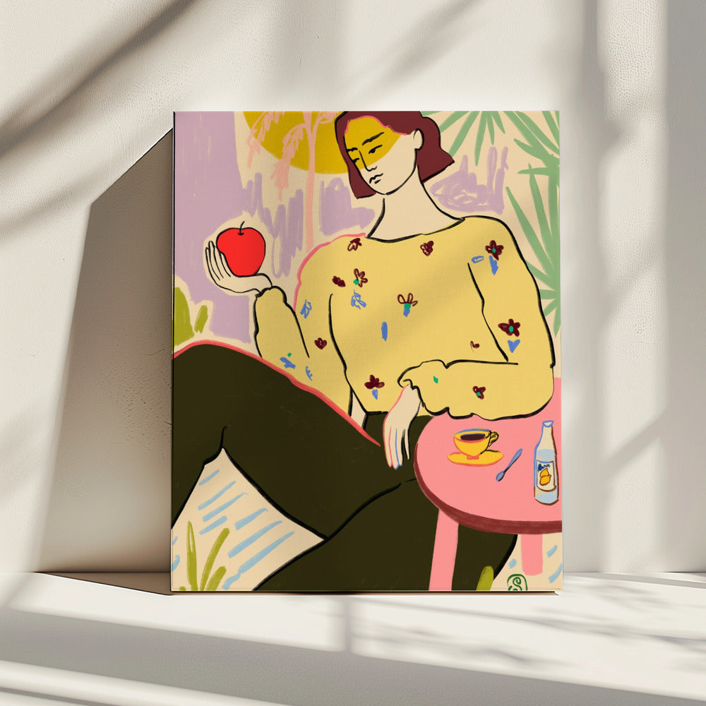 Woman With Apple | Canvas