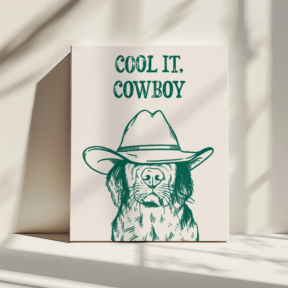Cool it Cowboy Green | Canvas