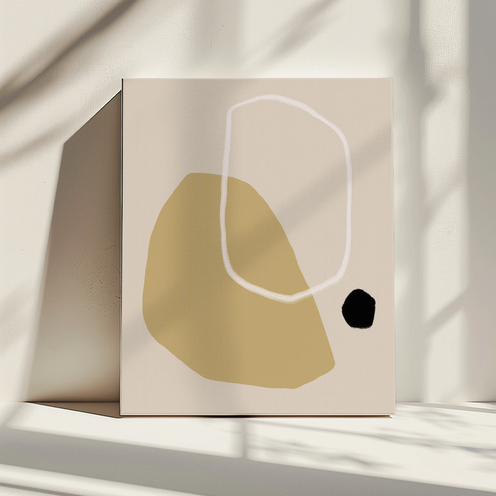 Beige and Black Geometric Shapes | Canvas