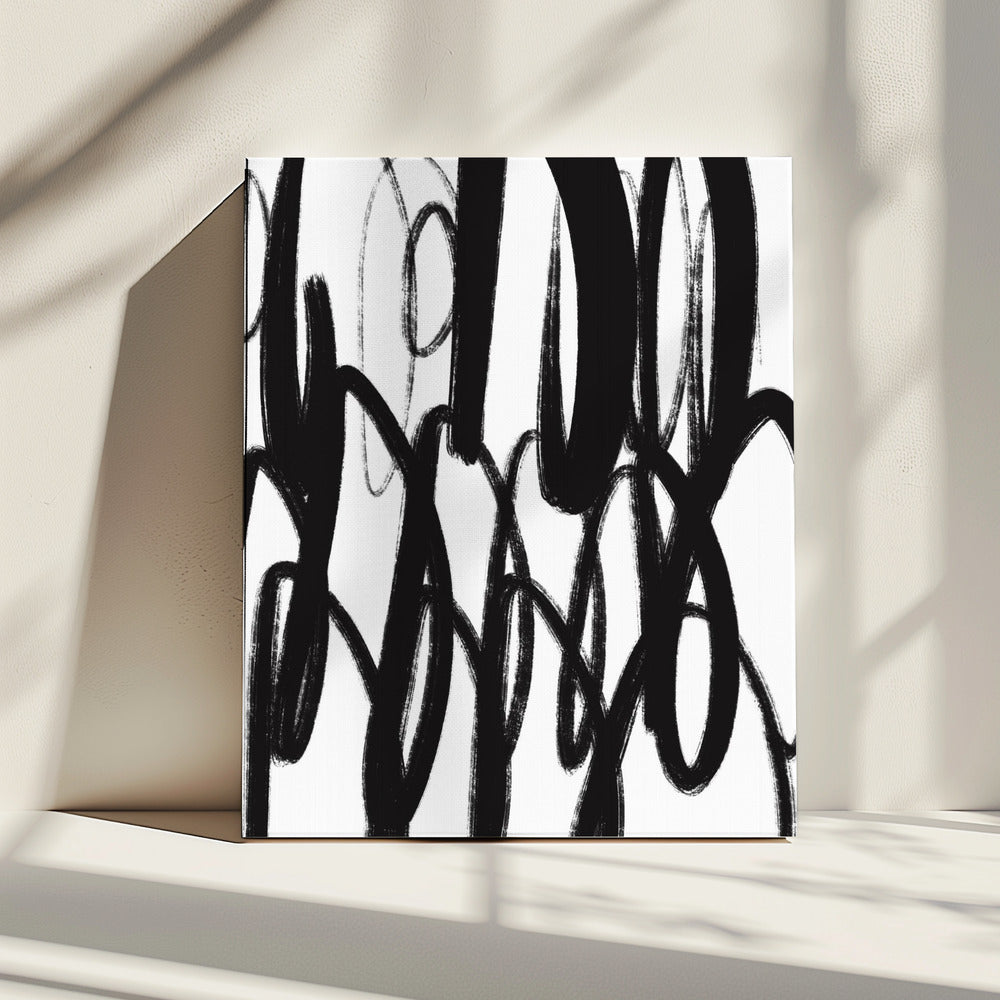 Black and White Brushstrokes | Canvas