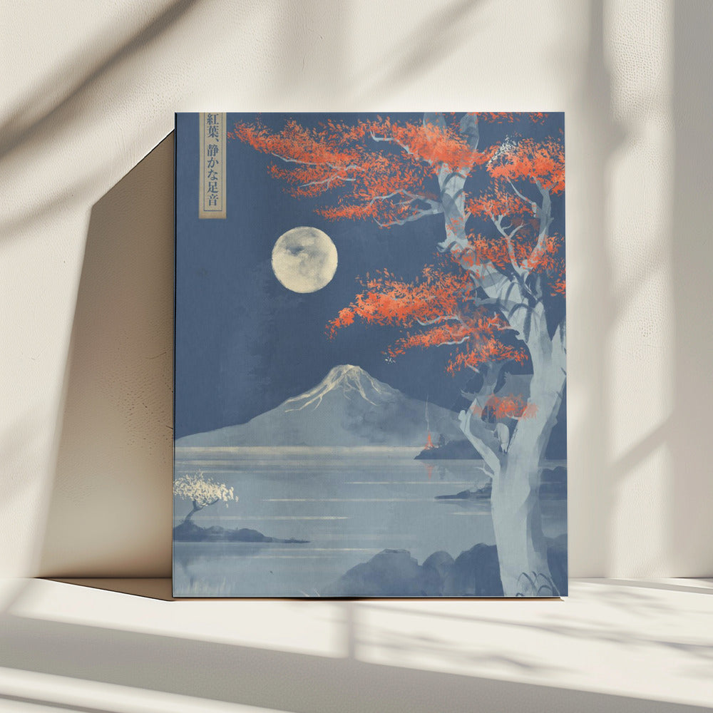 Crimson Leaves, Silent Steps | Canvas