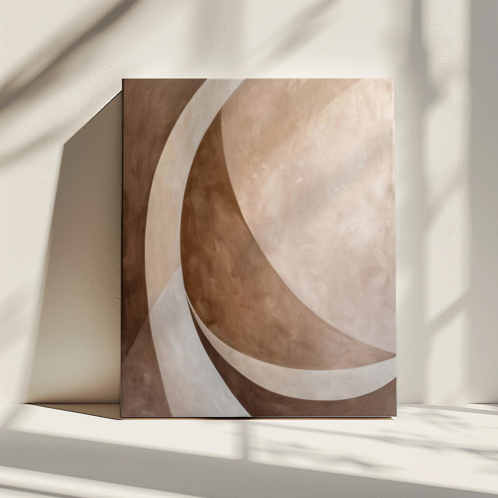 Abstract Art Beige Brown Geo Abstract | Canvas