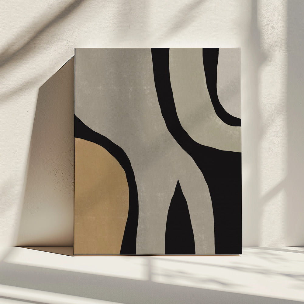 Minimalist Grey Abstract Flow | Canvas