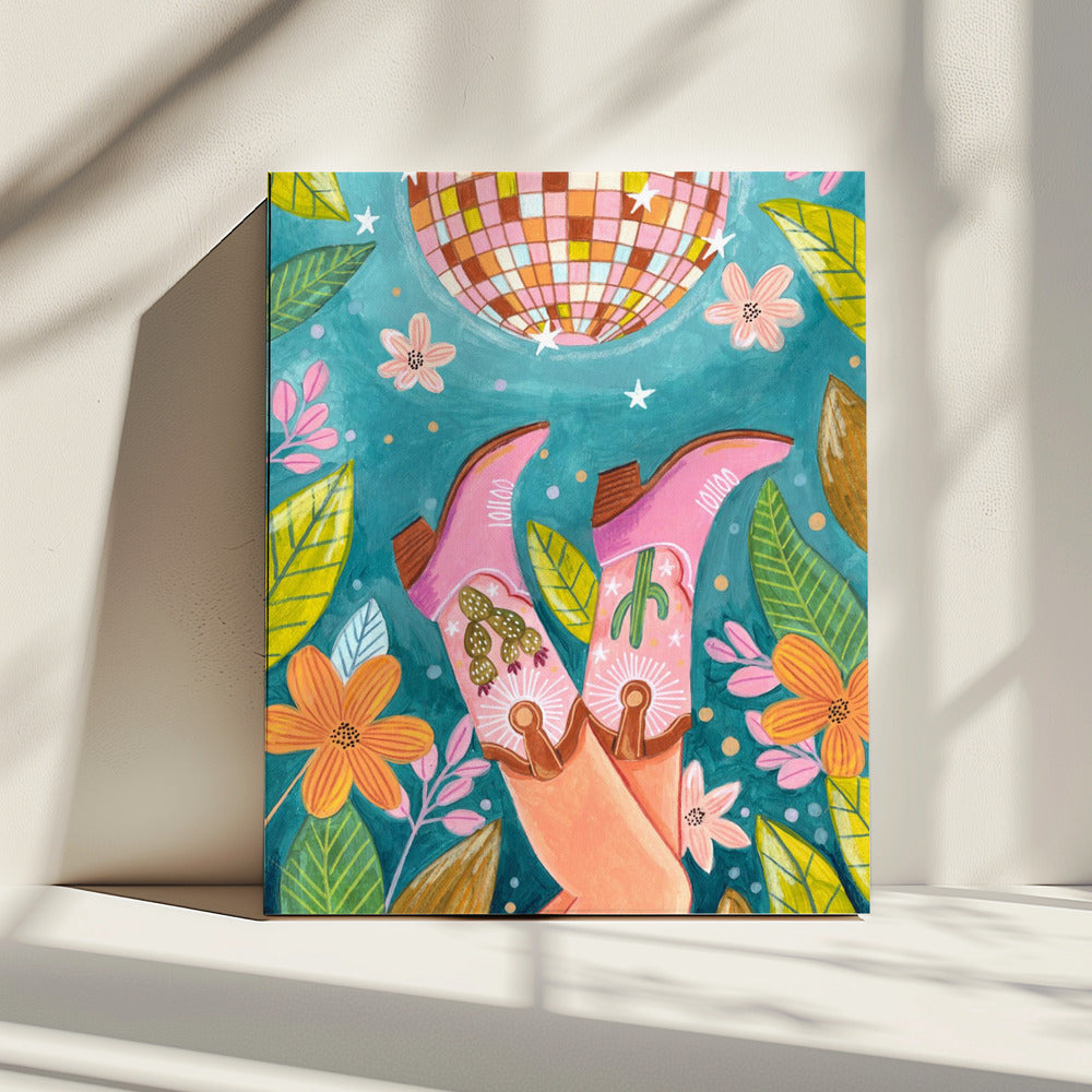 Cowboy boots and disco ball | Canvas