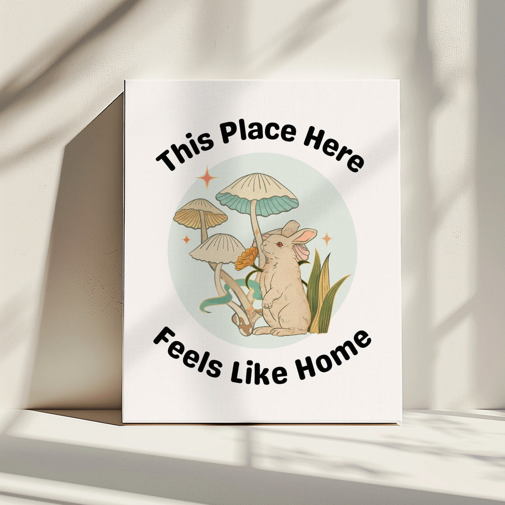 Rabbit Among Mushrooms With The Phrase | Canvas