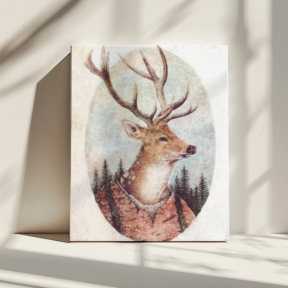 Deer In A Rustic Outfit | Canvas
