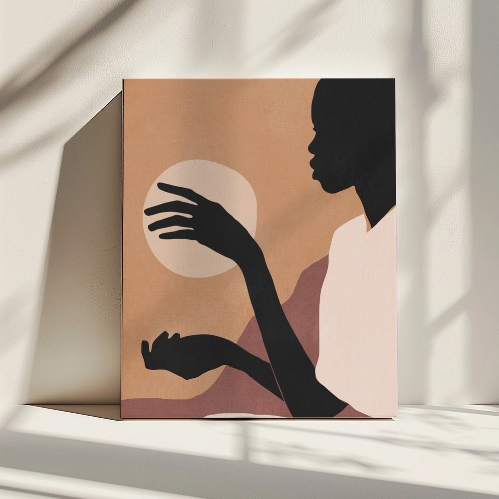 Minimal Abstract Art Sunset Girl | Canvas