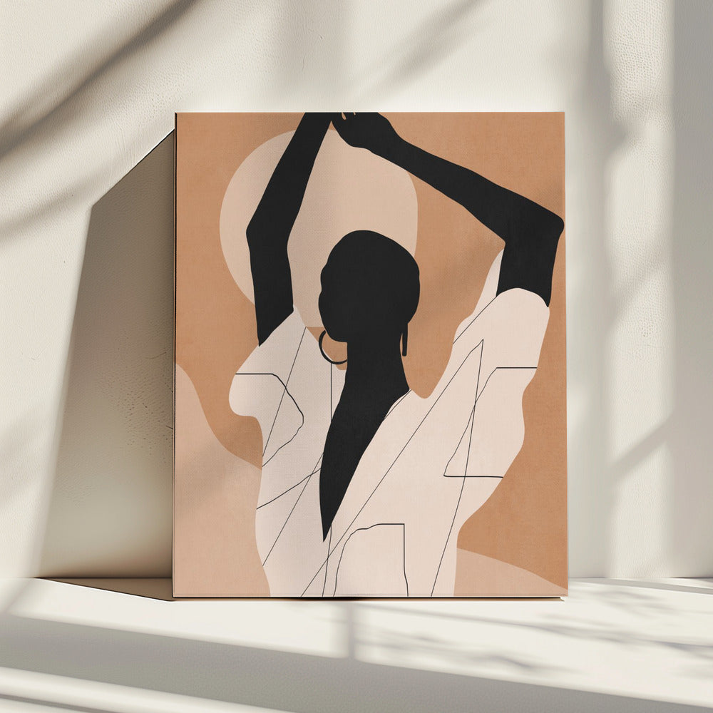 Minimal Abstract Art Sunset Girl | Canvas