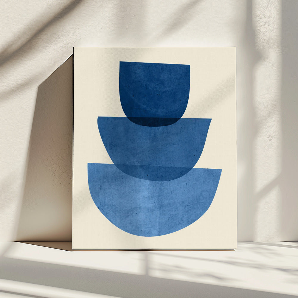 Geometric Abstract Shapes Blue | Canvas