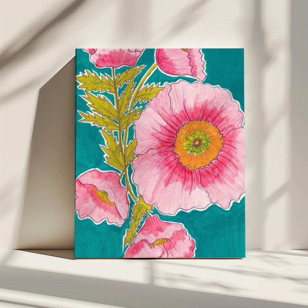 Watercolor Floral in Pink and Green by Alyssa Hamilton Art | Canvas