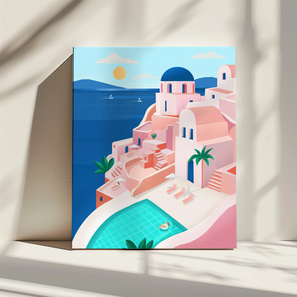 Tranquil Mediterranean Coastal Scene | Canvas