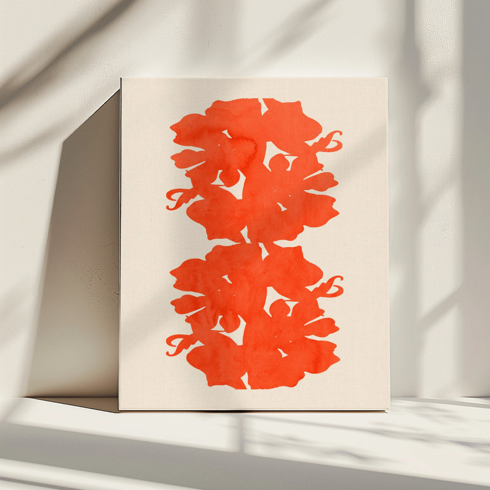 Orange Floral Silhouettes | Canvas