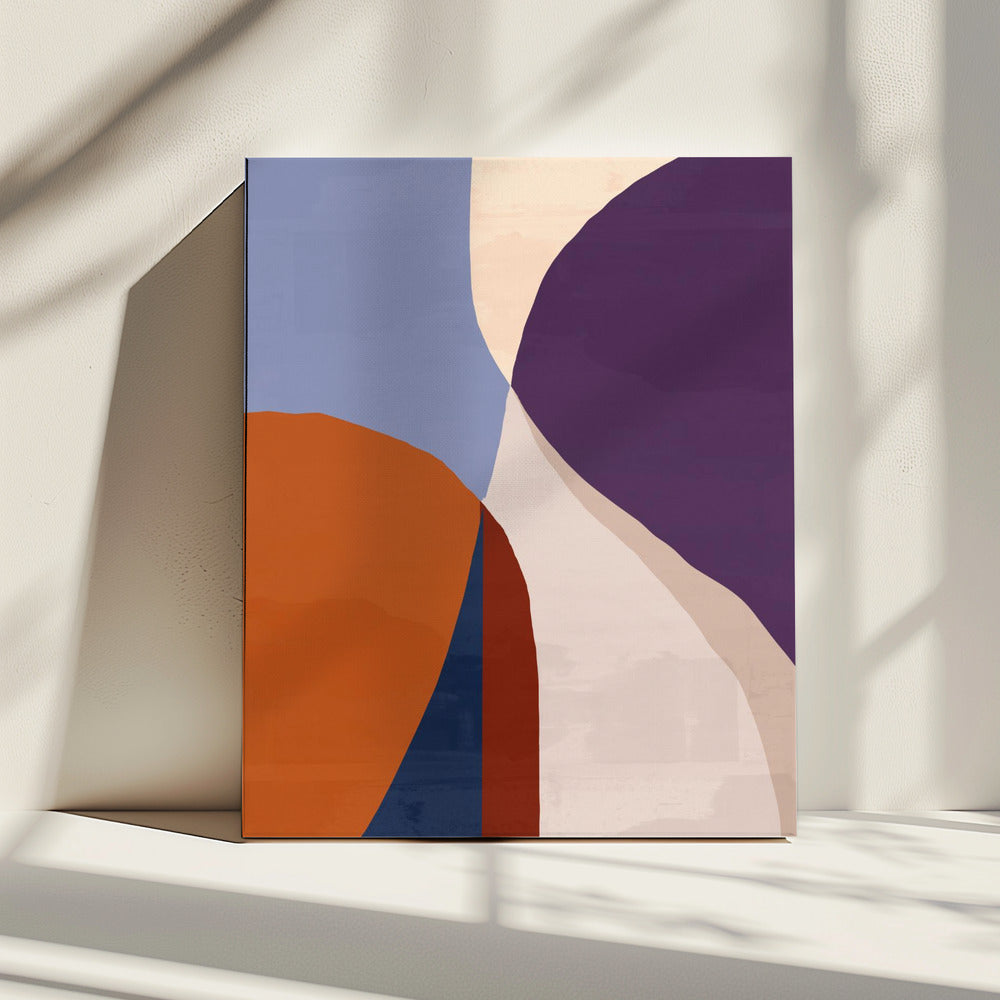 Organic Forms in Earthy and Blue Tones | Canvas