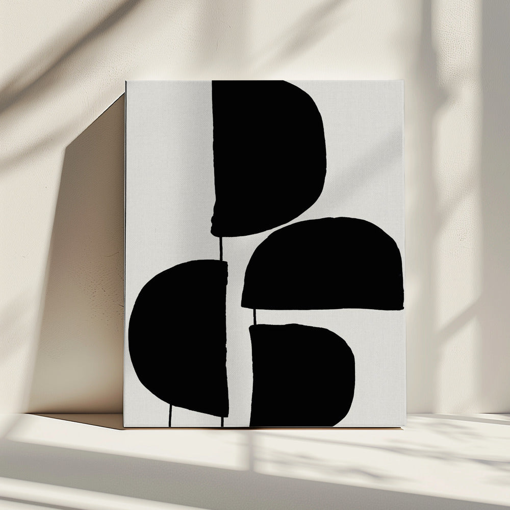 Minimalist Black Abstract Forms | Canvas