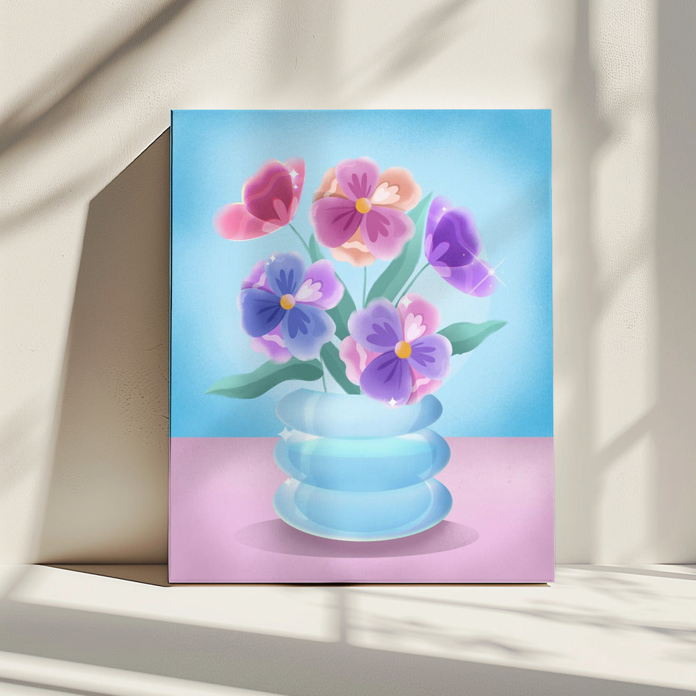 Petals in Blue Vase | Canvas
