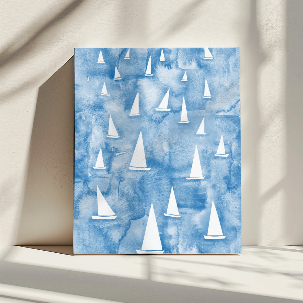 White Sail Boats | Canvas