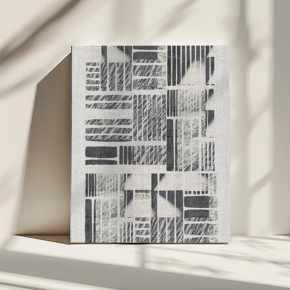 Geometric Patterns With Textured Monochrome Lines | Canvas