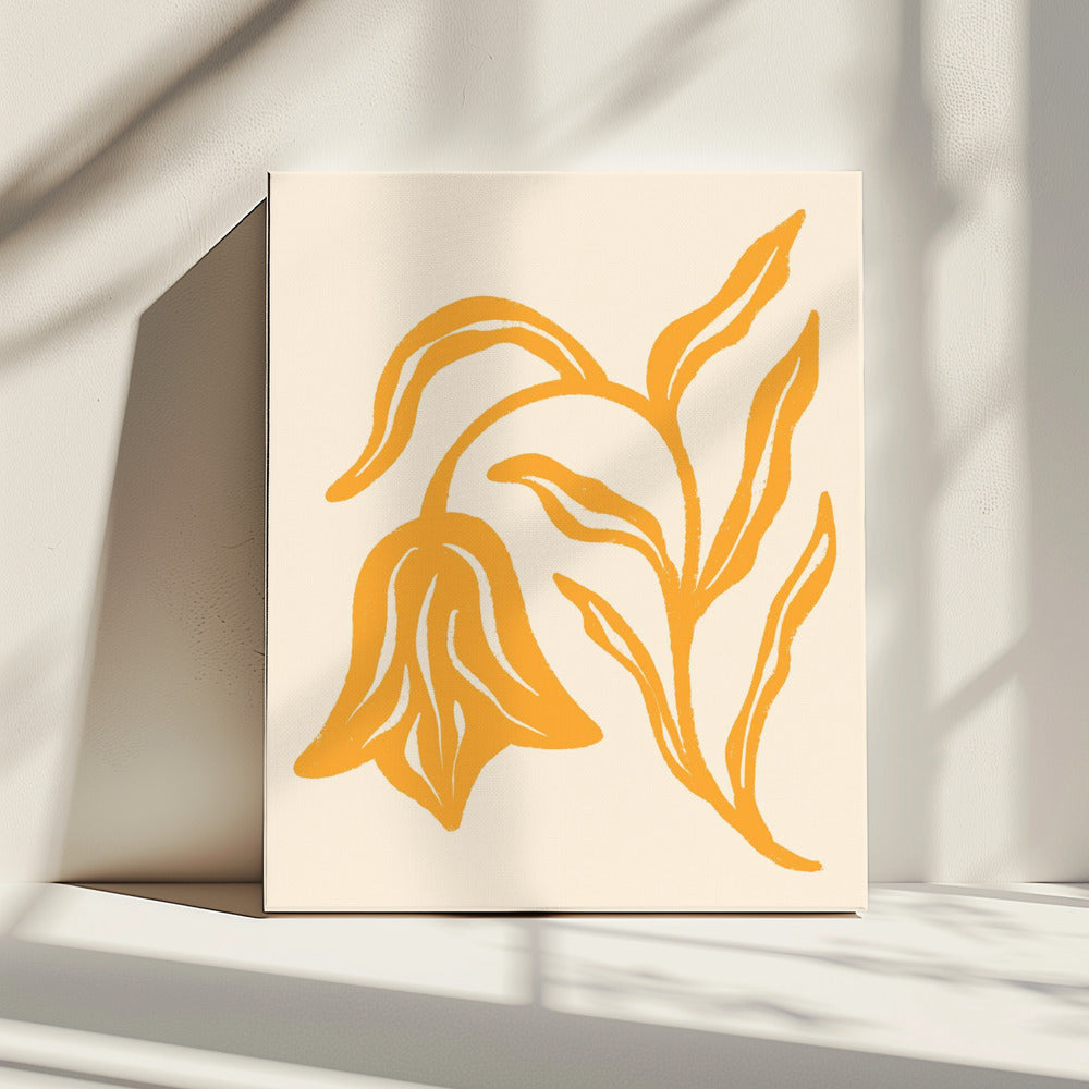 Golden Blossom Silhouette | Canvas