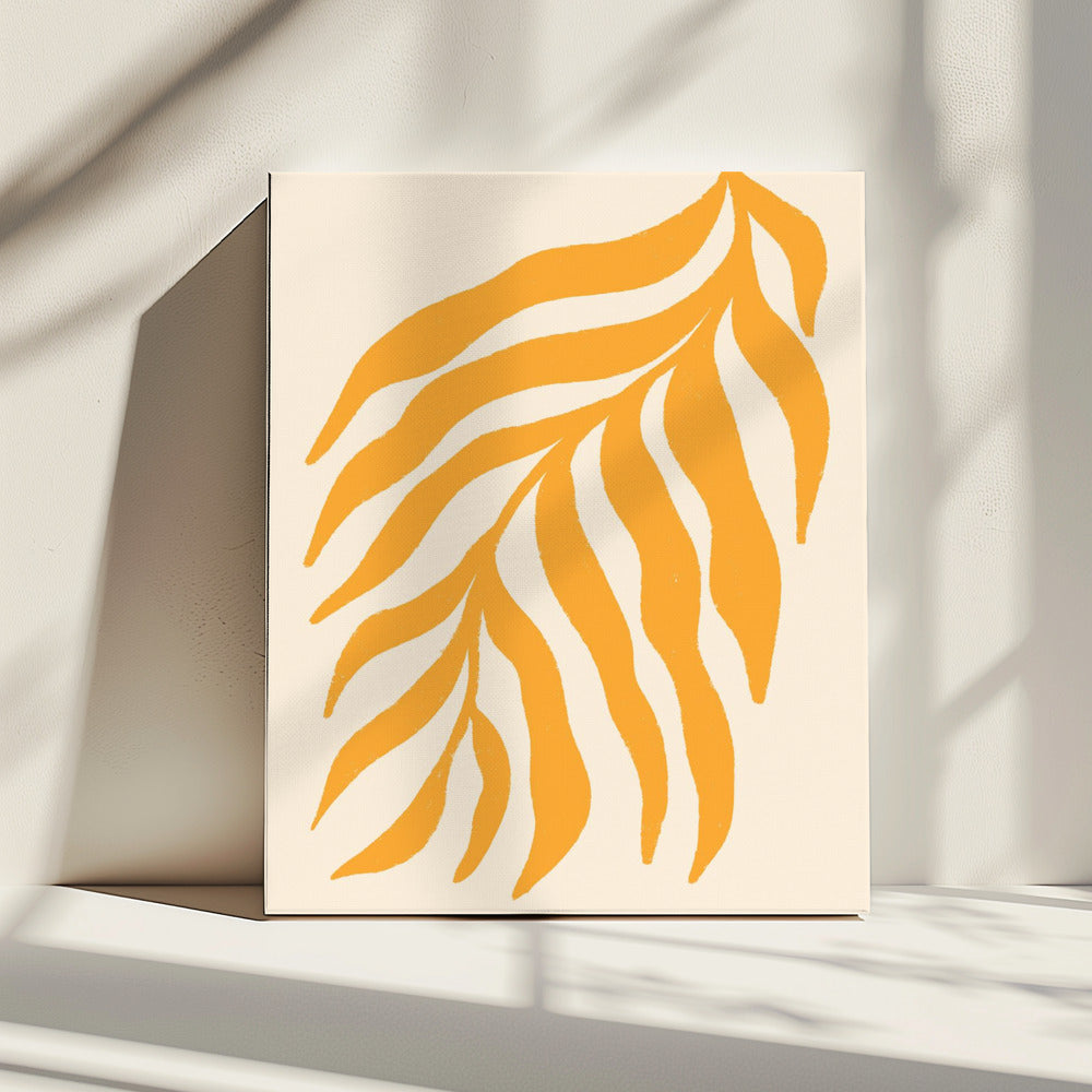 Yellow Silhouette Textured Branch | Canvas