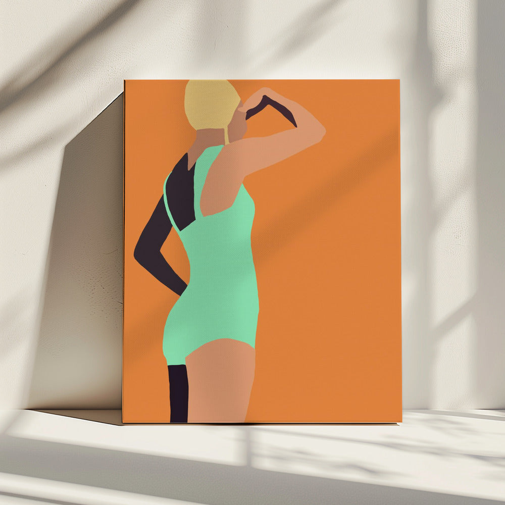 Vintage swimmer poster | Canvas