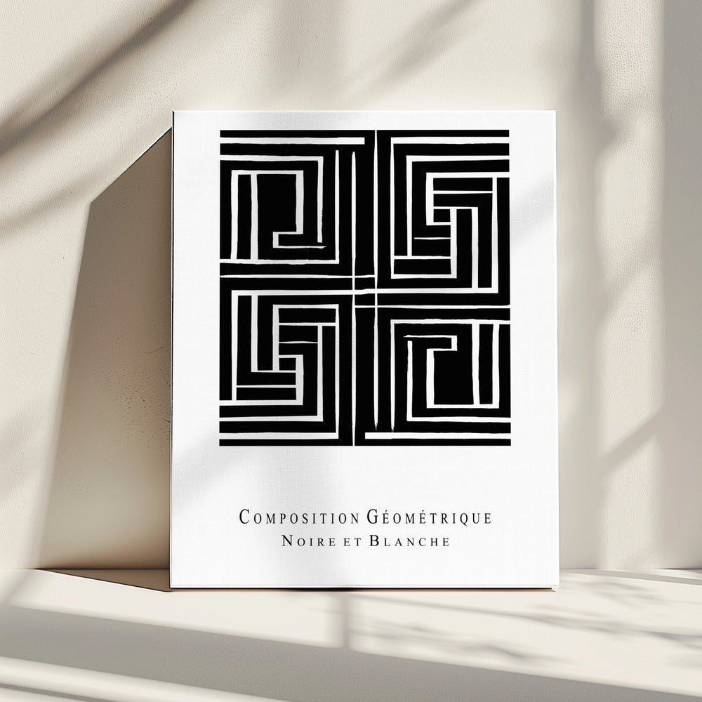 Composition Géométrique Noire et Blanche | Canvas