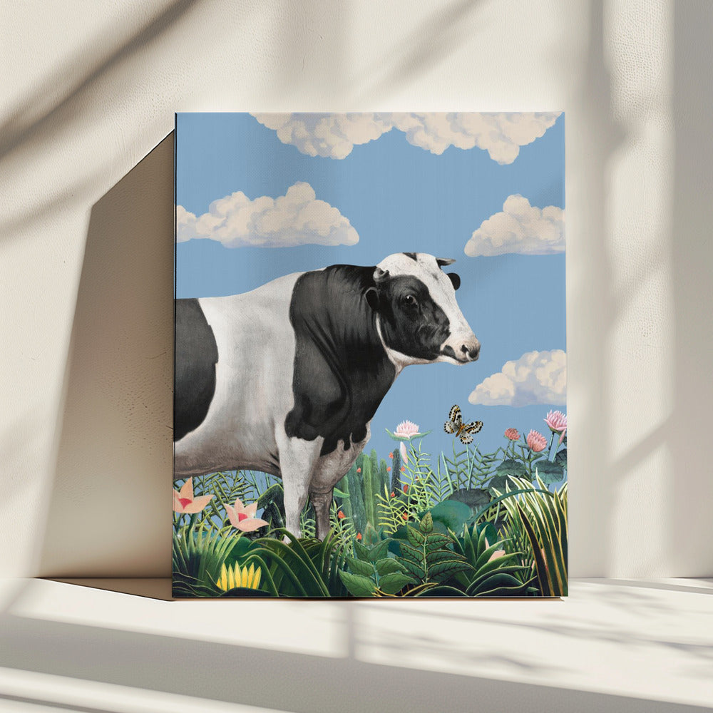 Colourful Portraits of Happy Cows (butterfly Included) | Canvas