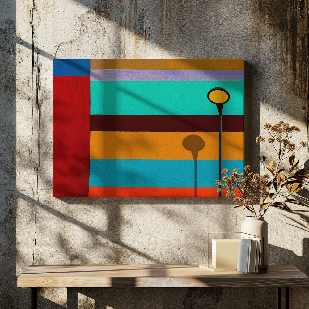 Lamp and striped wall | Canvas