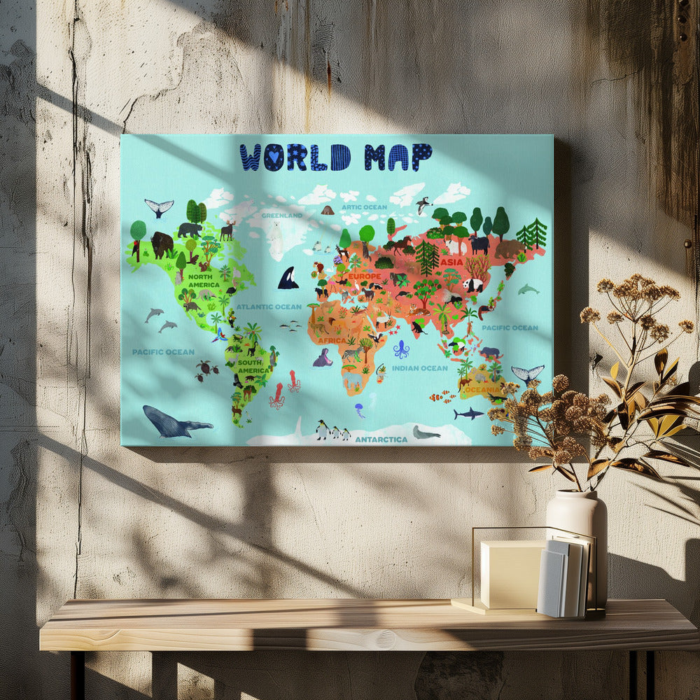 World map for kids | Canvas