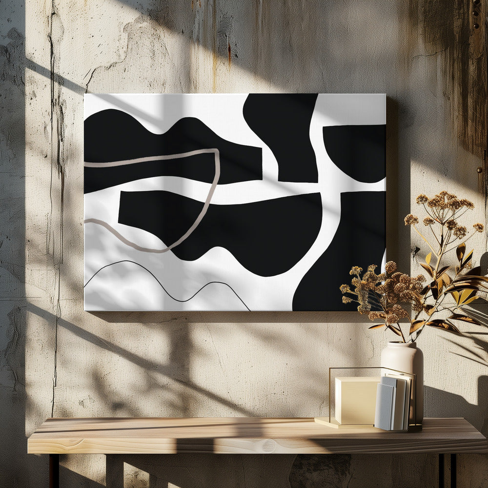 Black Shapes On A White Background | Canvas