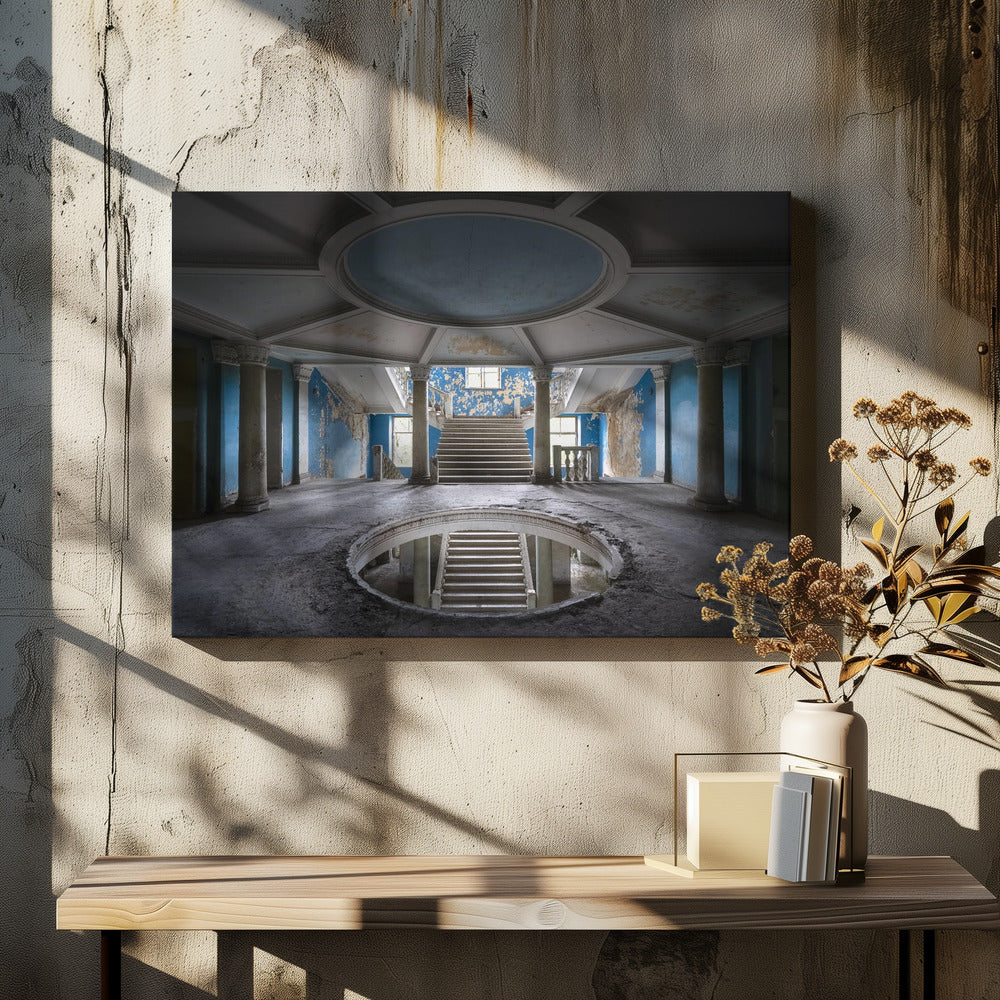 Dark Blue Staircase | Canvas