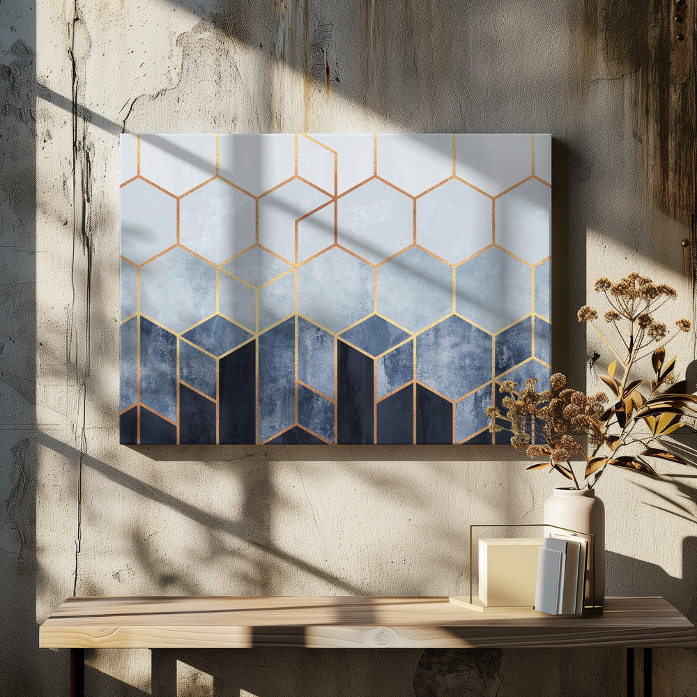 Soft Blue Hexagons | Canvas