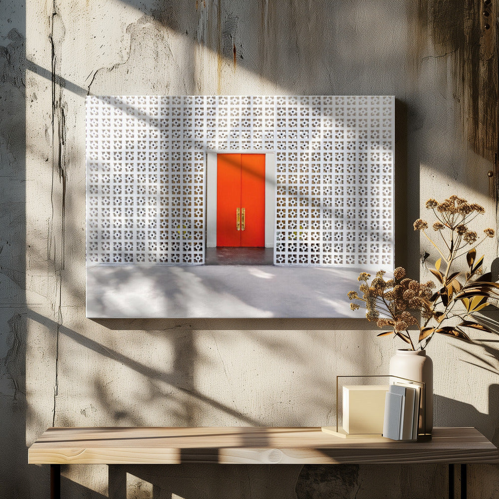 Parker Orange Doors and Breezeblock Wall | Canvas
