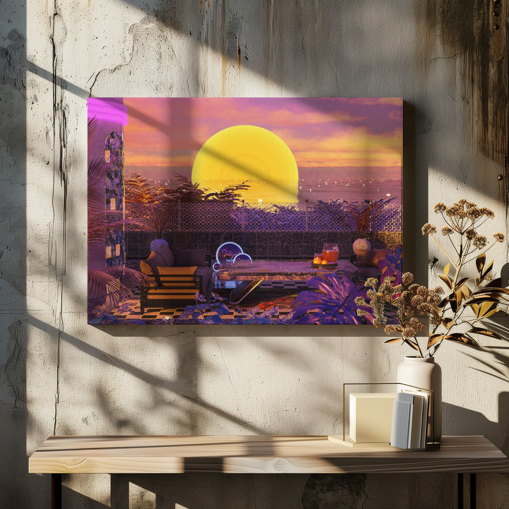 Retro Futurism Vaporwave Sunset | Canvas