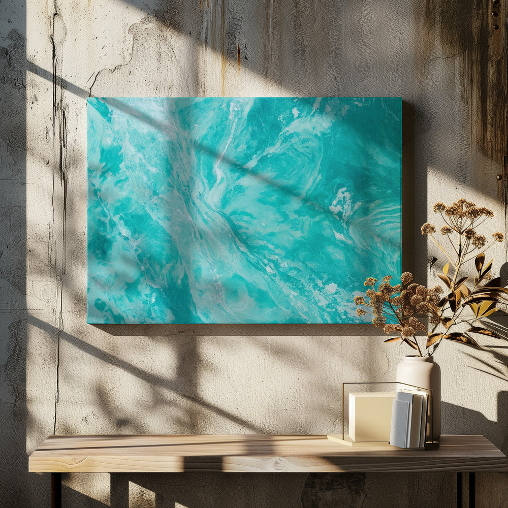 Fluid Movement In Aqua Tones | Canvas