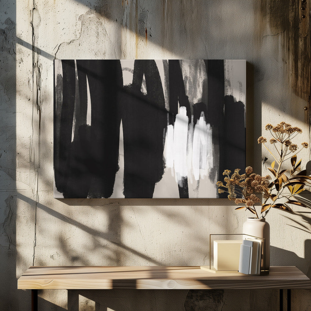 Expressive Black and White Brushstrokes | Canvas