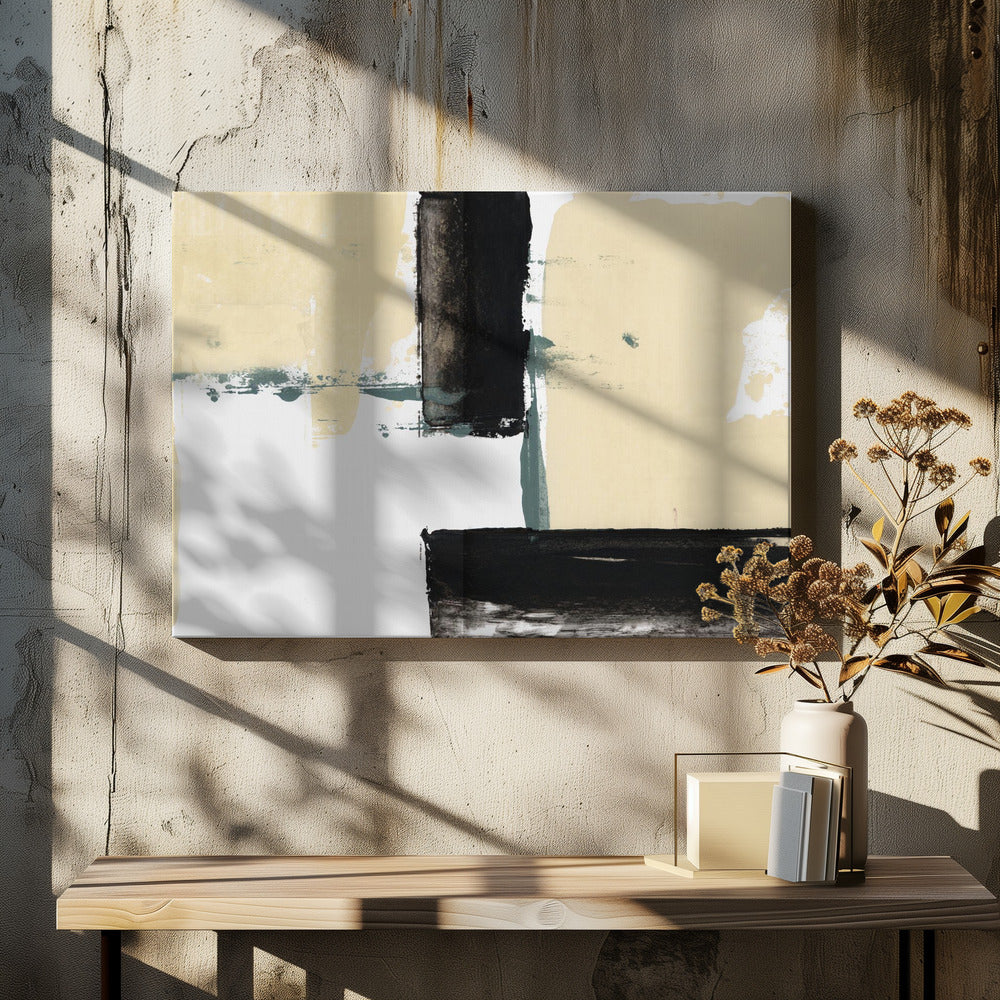 Neutral & Black Art Print No 1 | Canvas