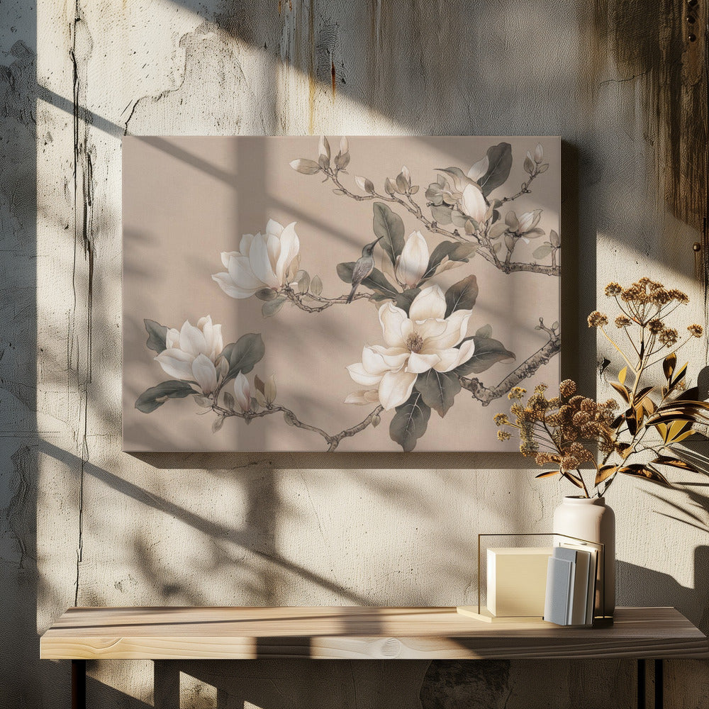 Chinoiserie Magnolia Bird 001 | Canvas