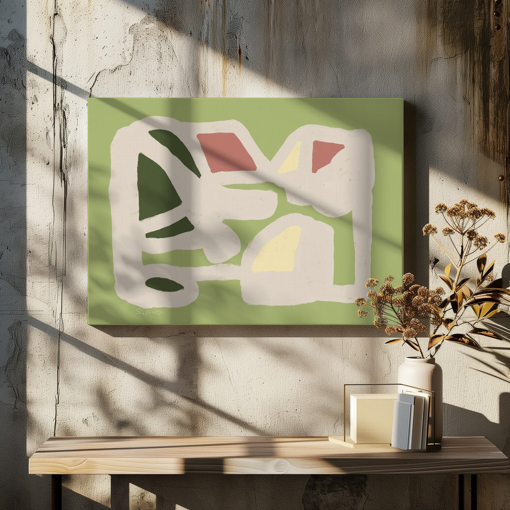 Green and pink ABSTRACT | Canvas