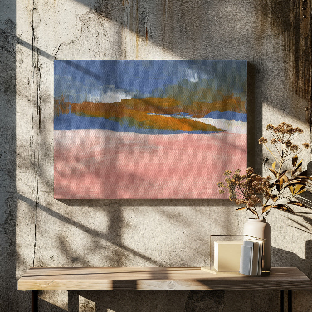 Blush Pink, Blue and Brown | Canvas