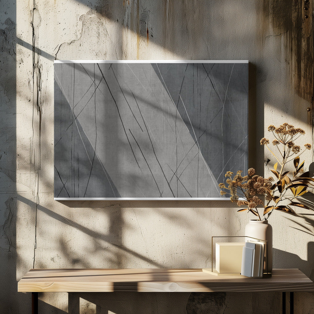 Abstract Lines on Grey | Canvas