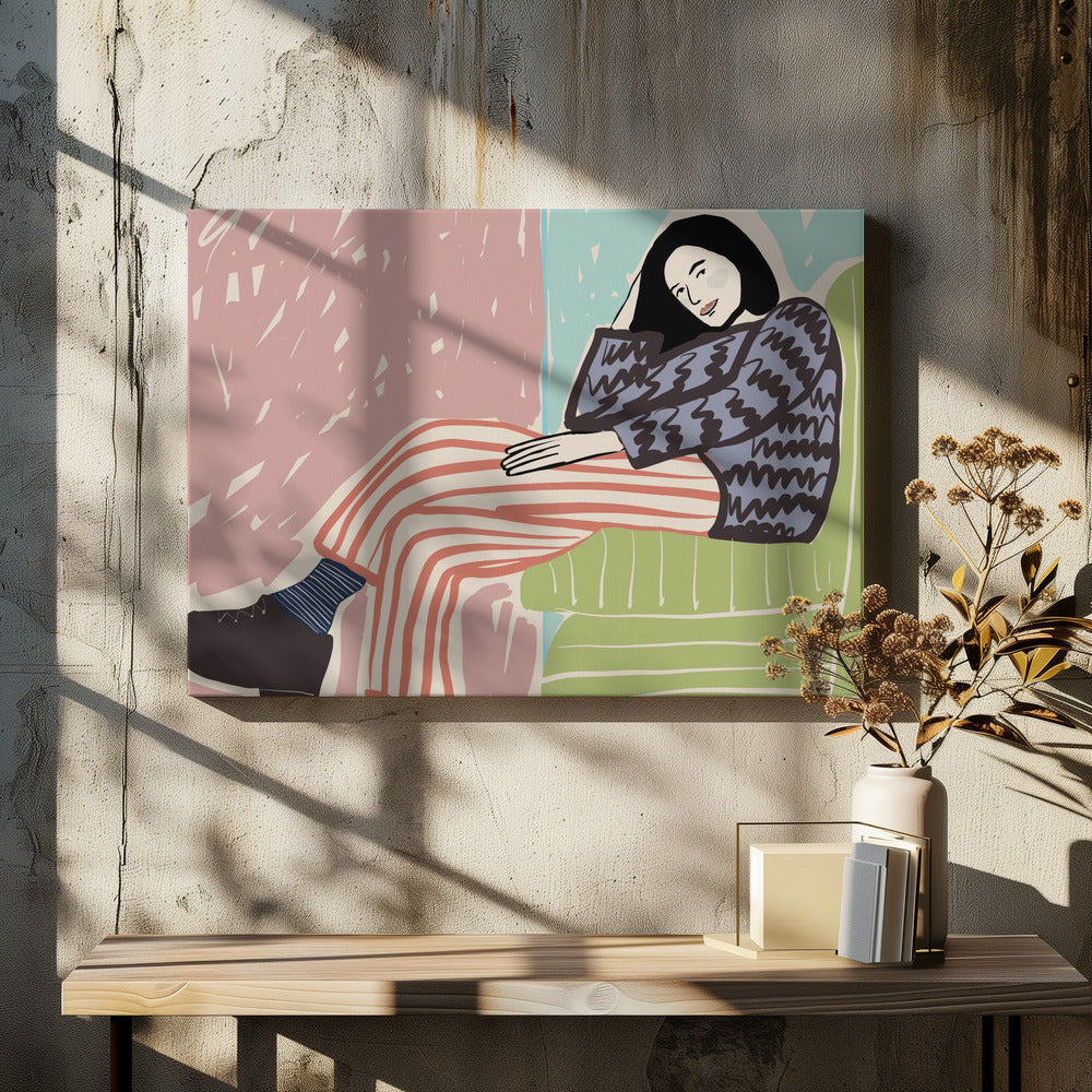 Lady on chair | Canvas