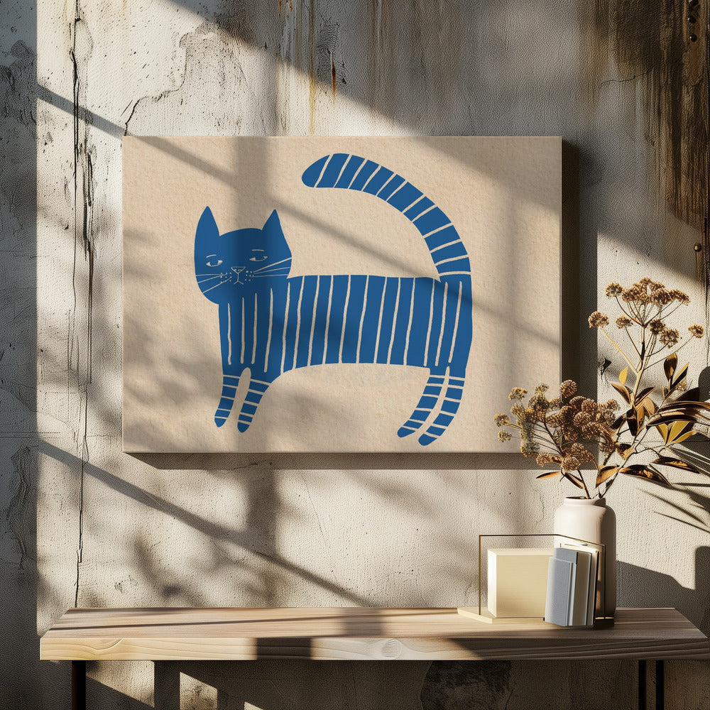 Blue cat nursery | Canvas