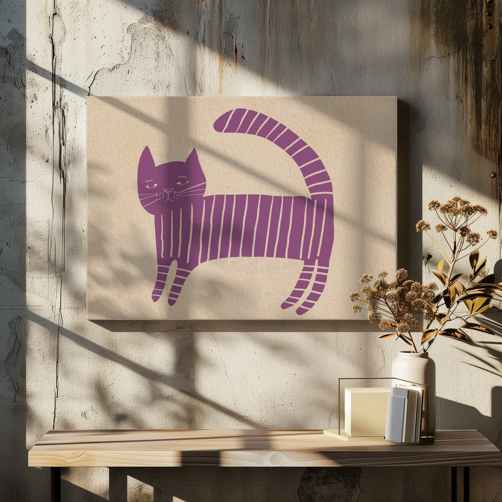 Mauve cat nursery | Canvas