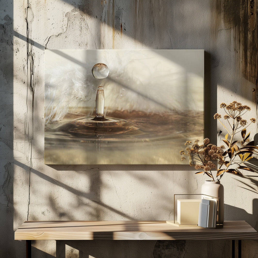 Golden featherdrops | Canvas