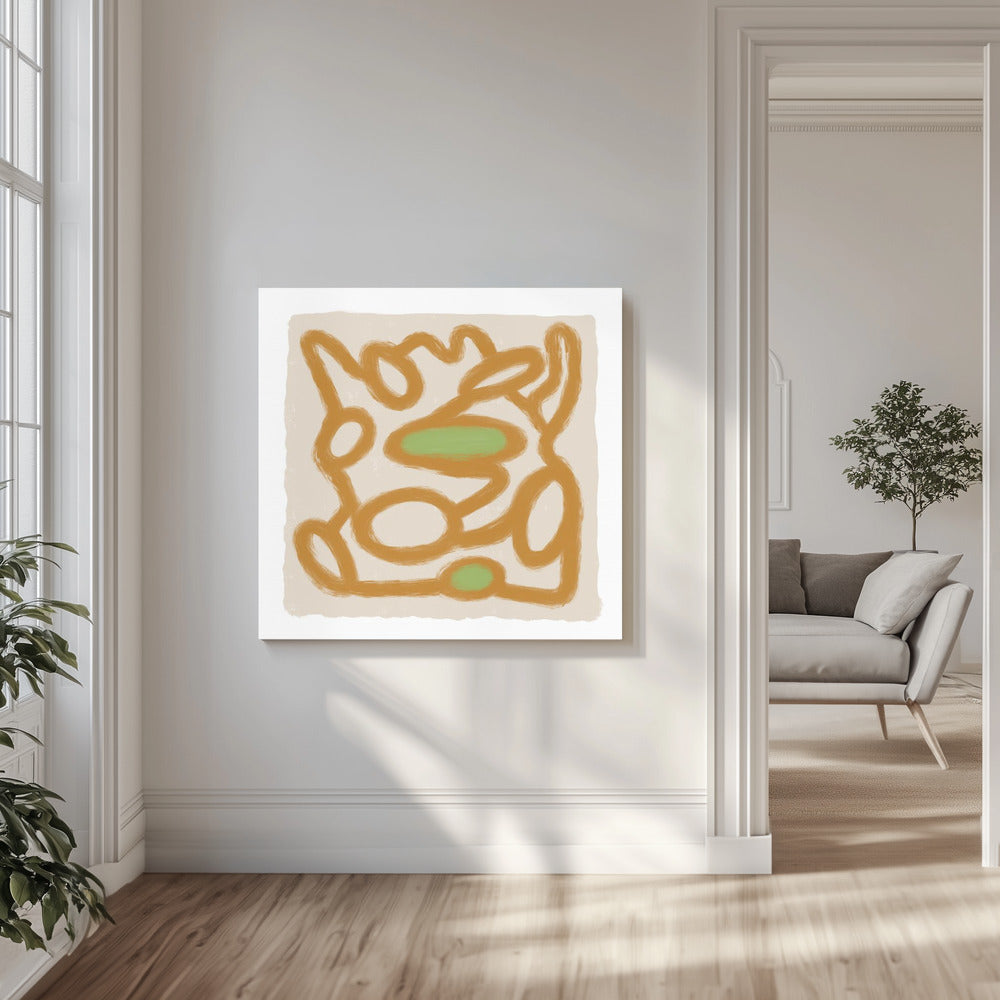 Tan Scribble 1 | Canvas